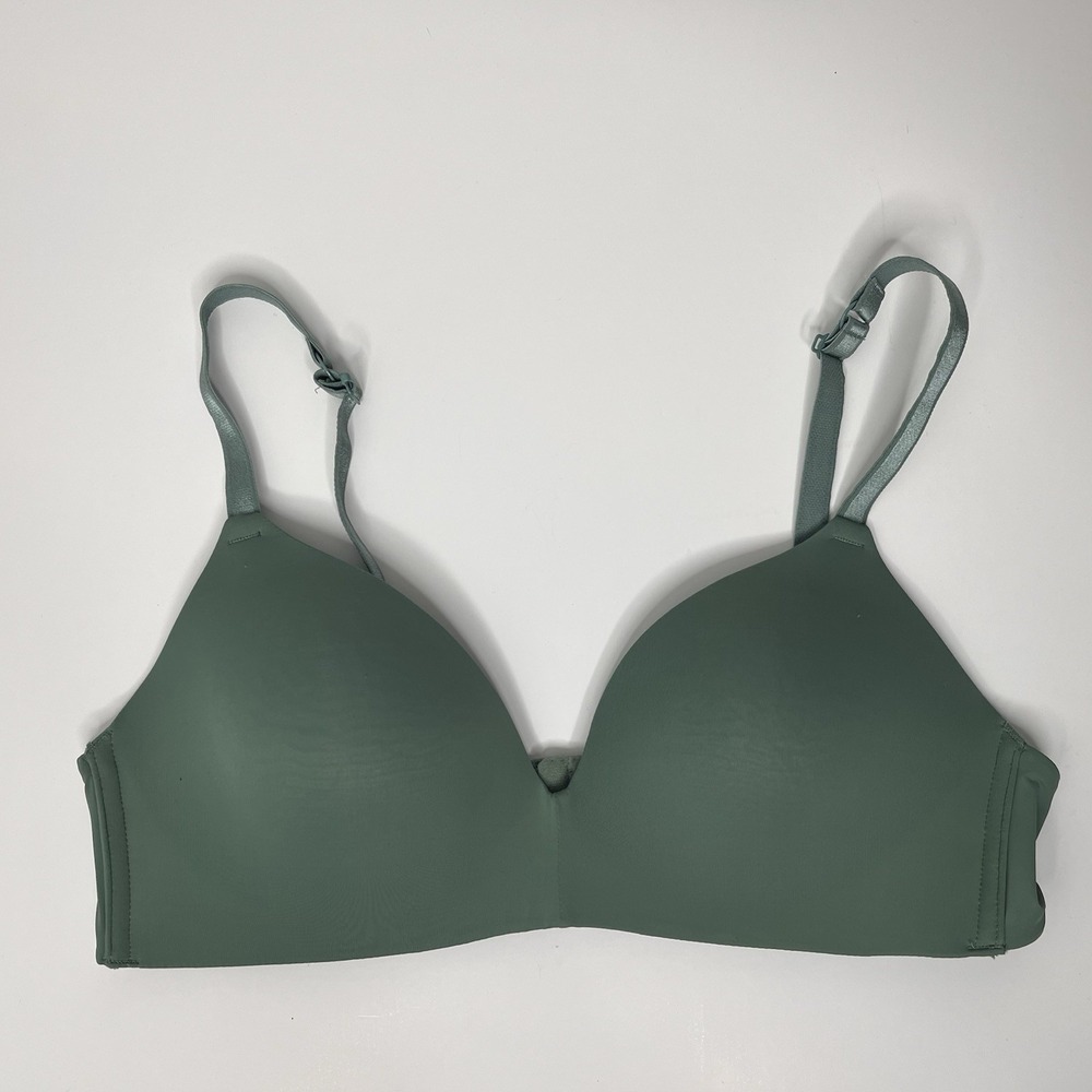 Auden The Bliss Bra 36B Womens Wireless Lightly Lined Green T-Shirt Bra